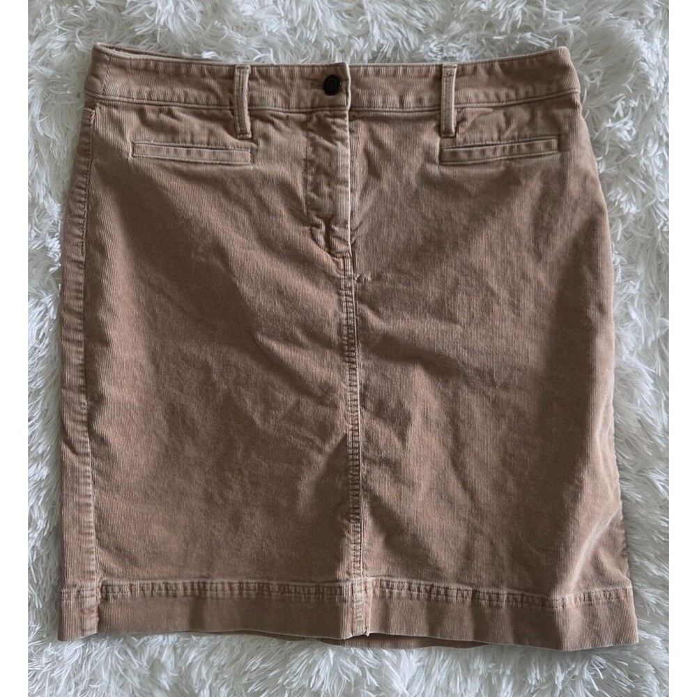 Talbots Corduroy Mini Skirt Womens Size 6 Beige Tan Stretch Casual Preppy